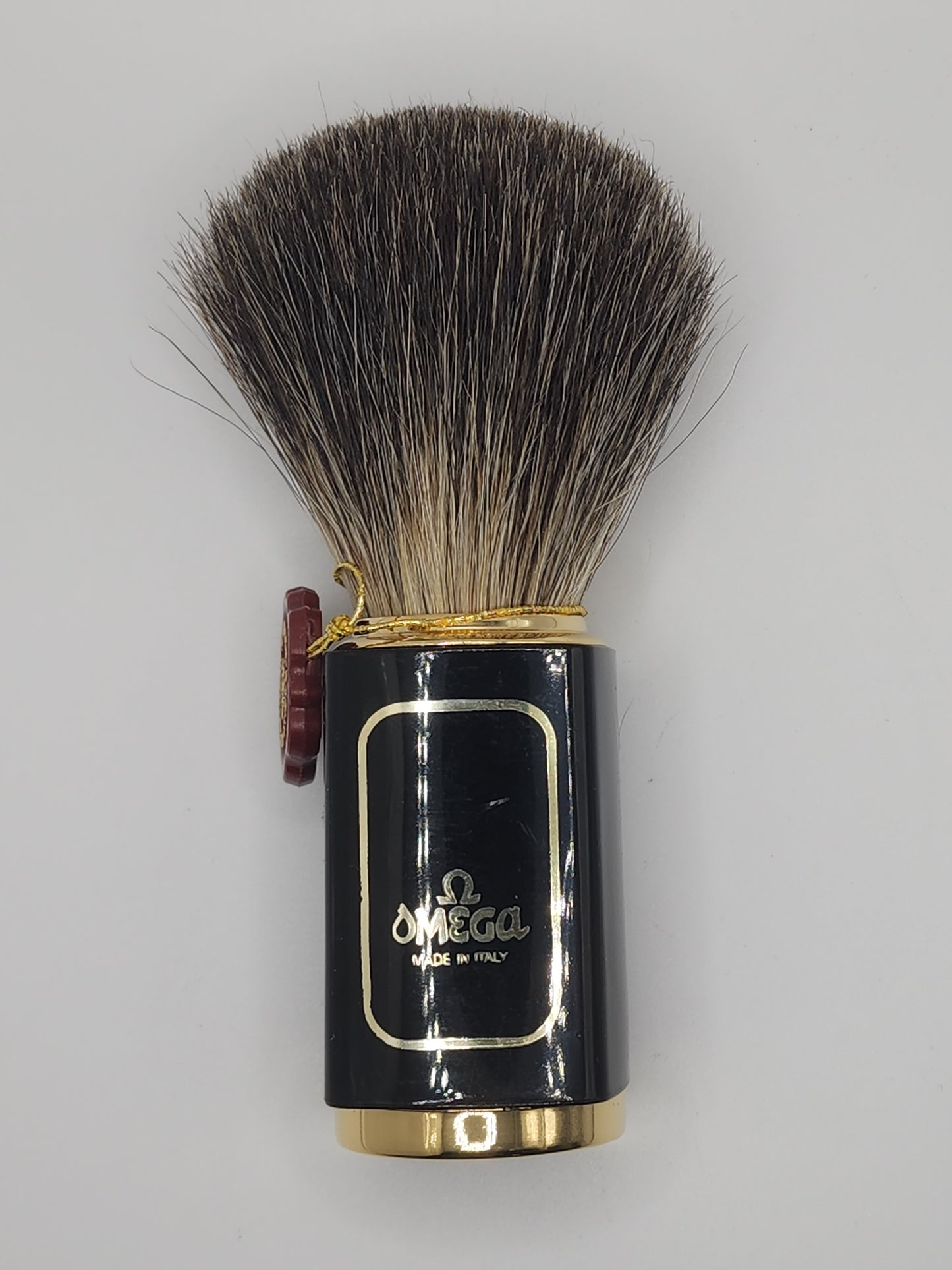 Omega Shave Brush 6190 Pure Badger Black Handle