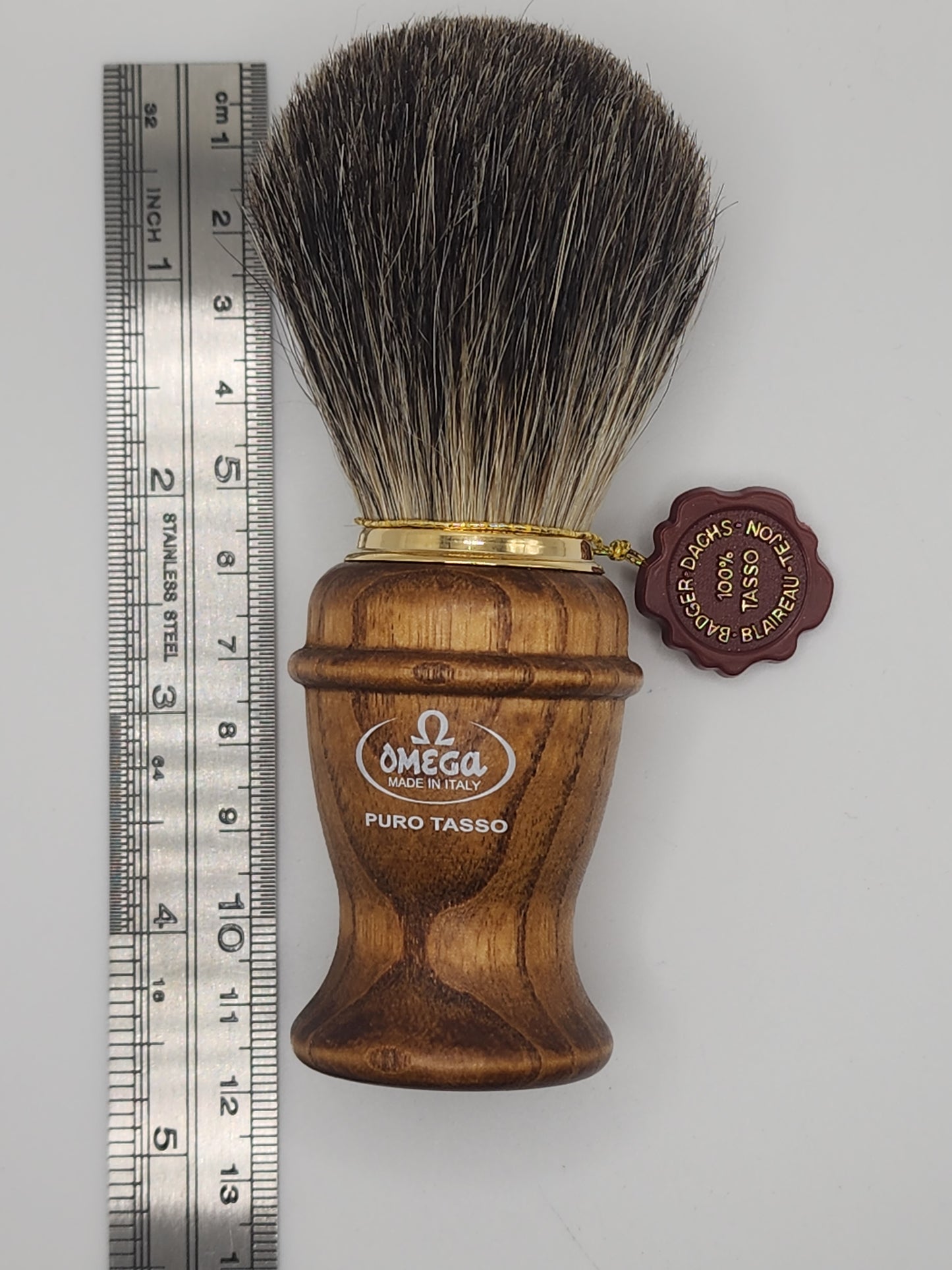 Omega 6191 Pure Badger Shaving Brush with Ash Handle