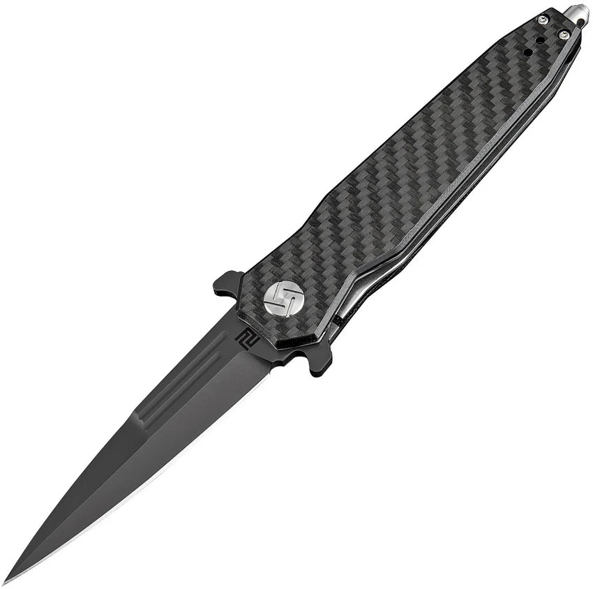 Artisan Cutlery Hornet Carbon Fiber Handle Black D2 Blade Folding Knife