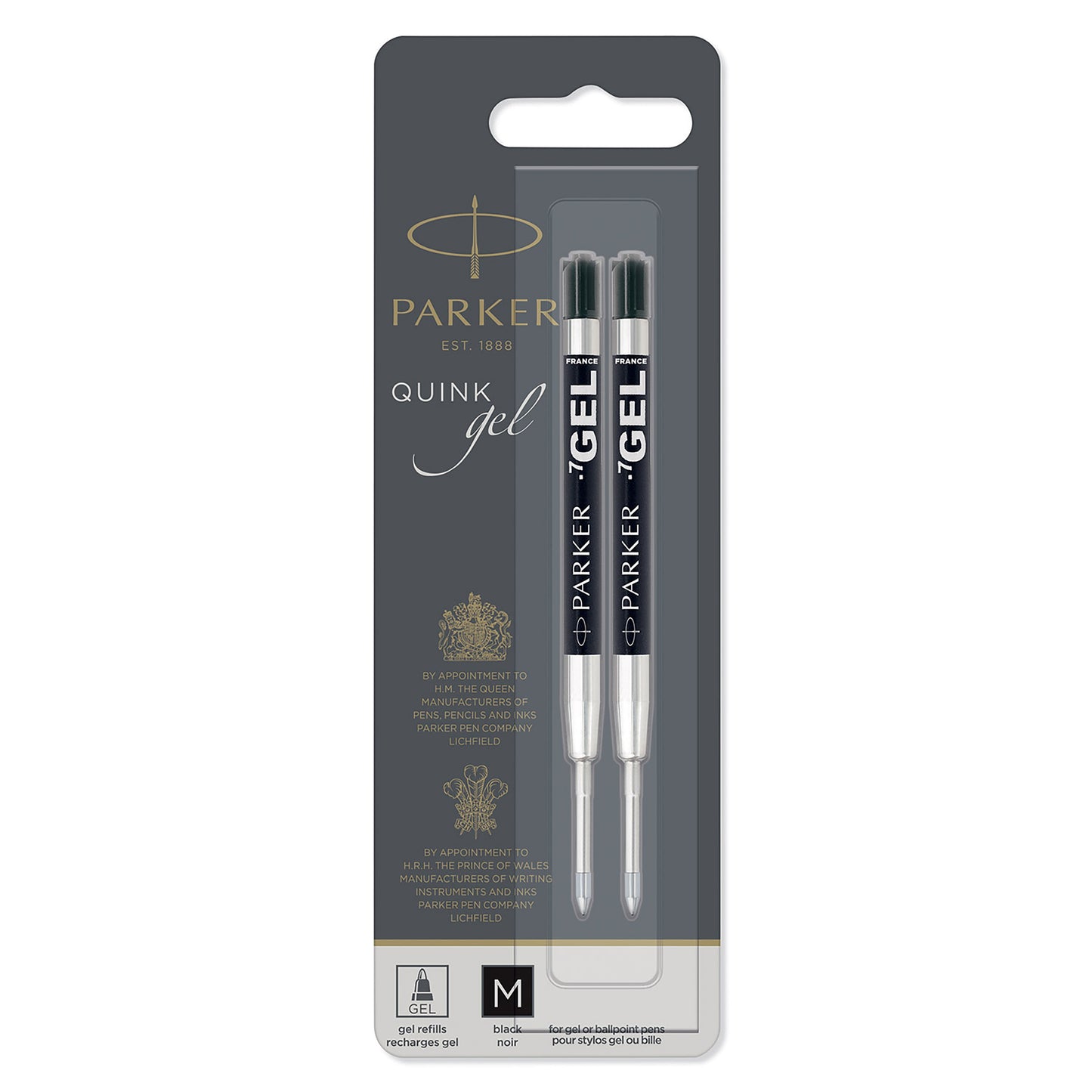 Parker Quink Gel Ballpoint Black Refill 2 Pack