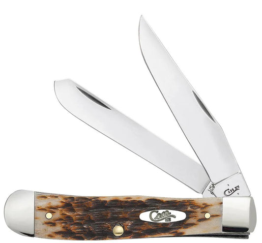 Case Knives Peach Seed Jig Amber Bone Trapper Slip Joint Knife