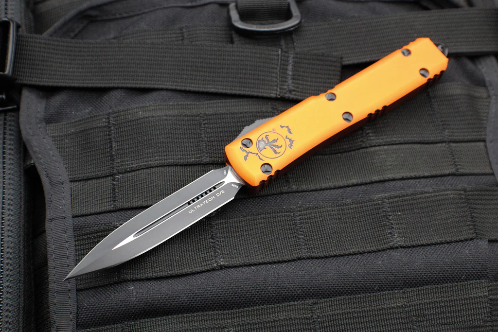 Microtech Ultratech D/E Halloween Orange Standard Out the Front Knife