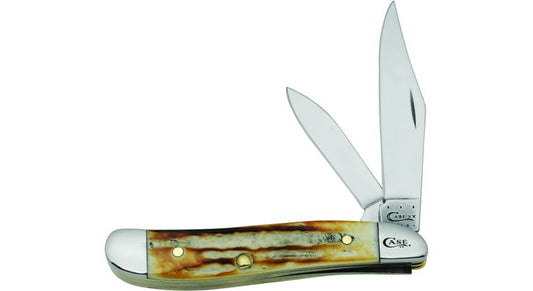 Case Knives Deep Canyon Jigged Burnt Natural Bone Peanut Slip Joint Knife