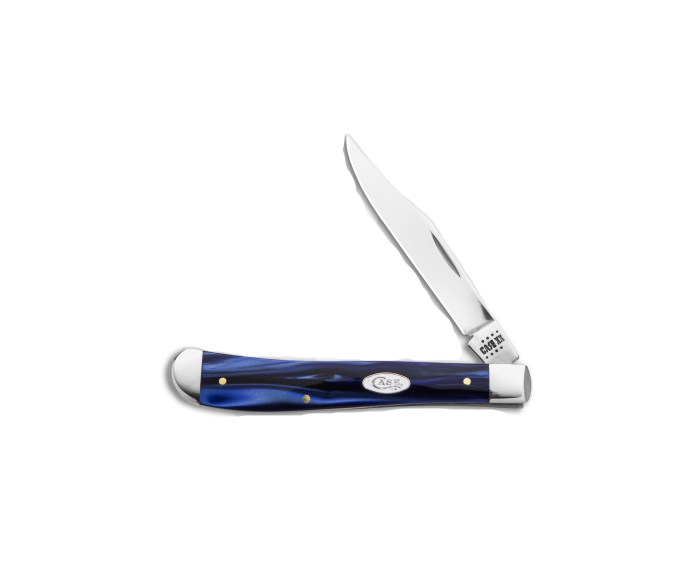 Case Knives Slimline Trapper Knife Blue Pearl Kirinite Slip Joint Knife