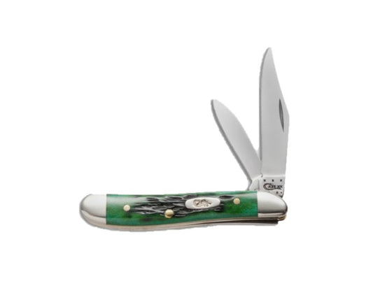 Case Knives Pocket Worn Bermuda Green Bone Tiny Trapper Slip Joint Knife