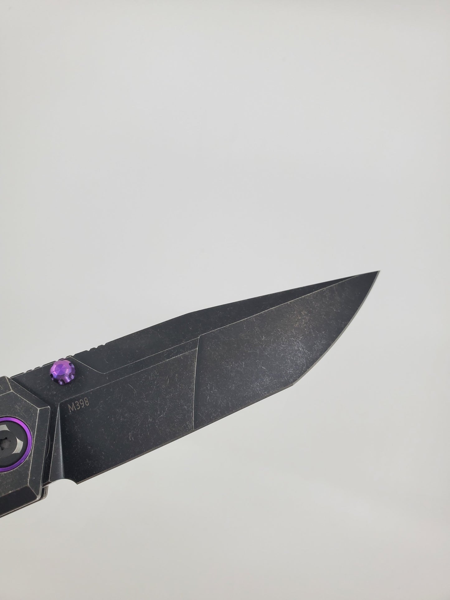 Poikilo Tactical Salvator Black / Purple w/ Blurple Clip Framelock Folding Knife