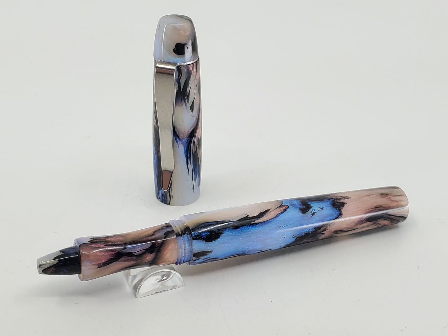 Rhys's Pieces "Polished Faux Abalone" Custom Handmade Rollerball Pen