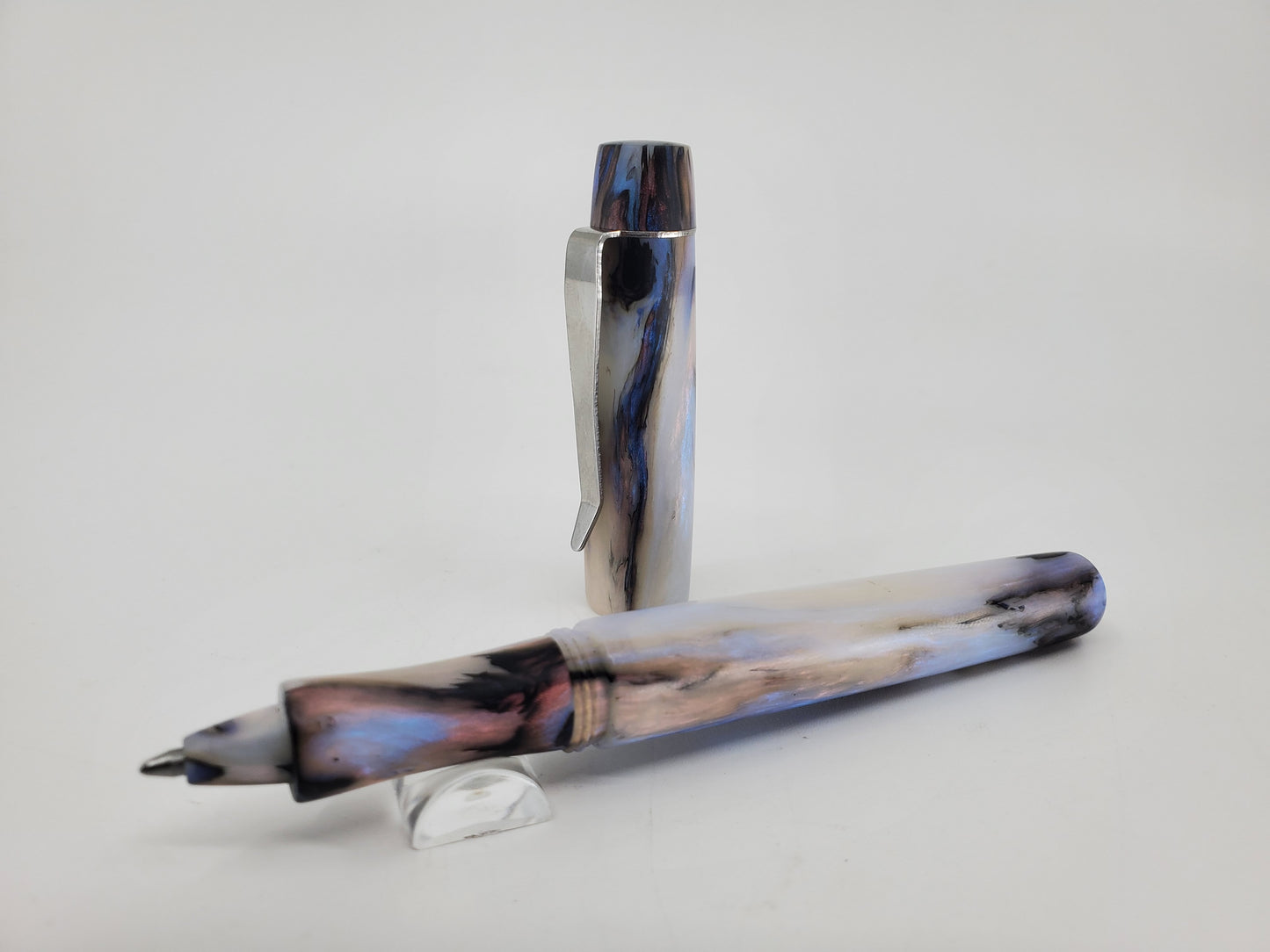 Rhys's Pieces "Matte Faux Abalone" Custom Handmade Rollerball Pen