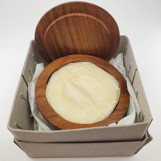 Wooden Shaving Soap Bowl w/ Soap