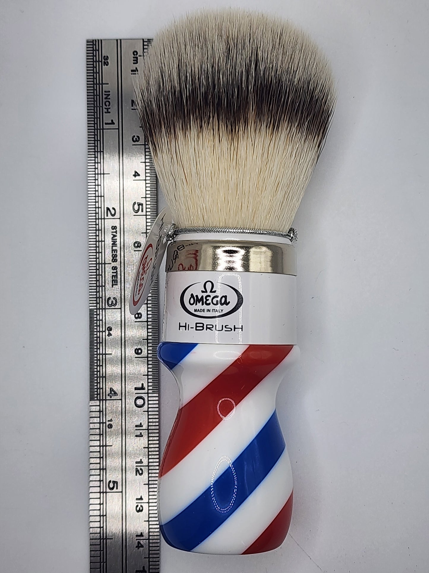 Omega Shaving Brush 46806 Hi-Brush Barber Pole