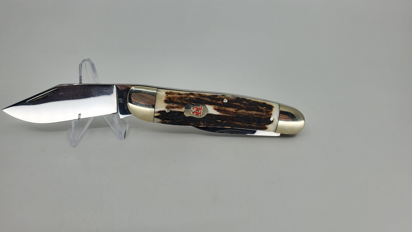 Kissing Crane Burnt Bone 3 Blade Drop Point Pocket Knife