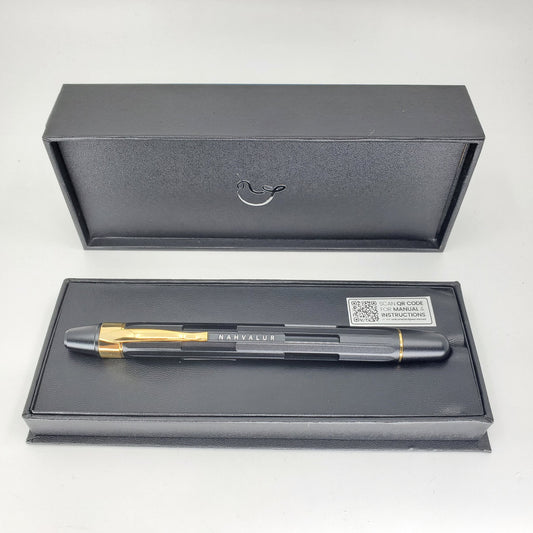 Nahvalur Eclipse Black Gold Capless Fountain Pen