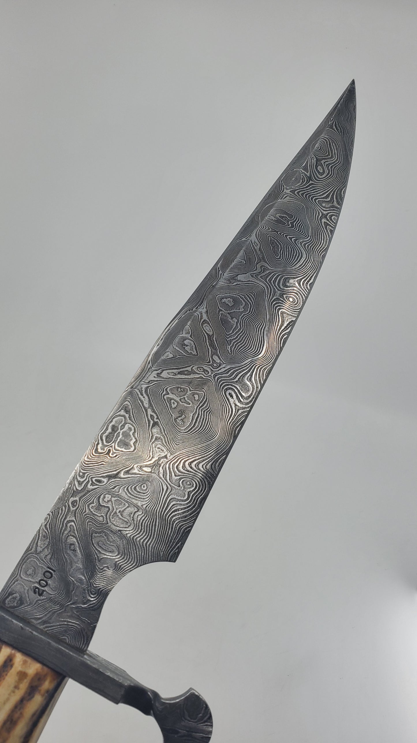 Stek Knives Damascus Stag 2001 Fixed Blade Knife