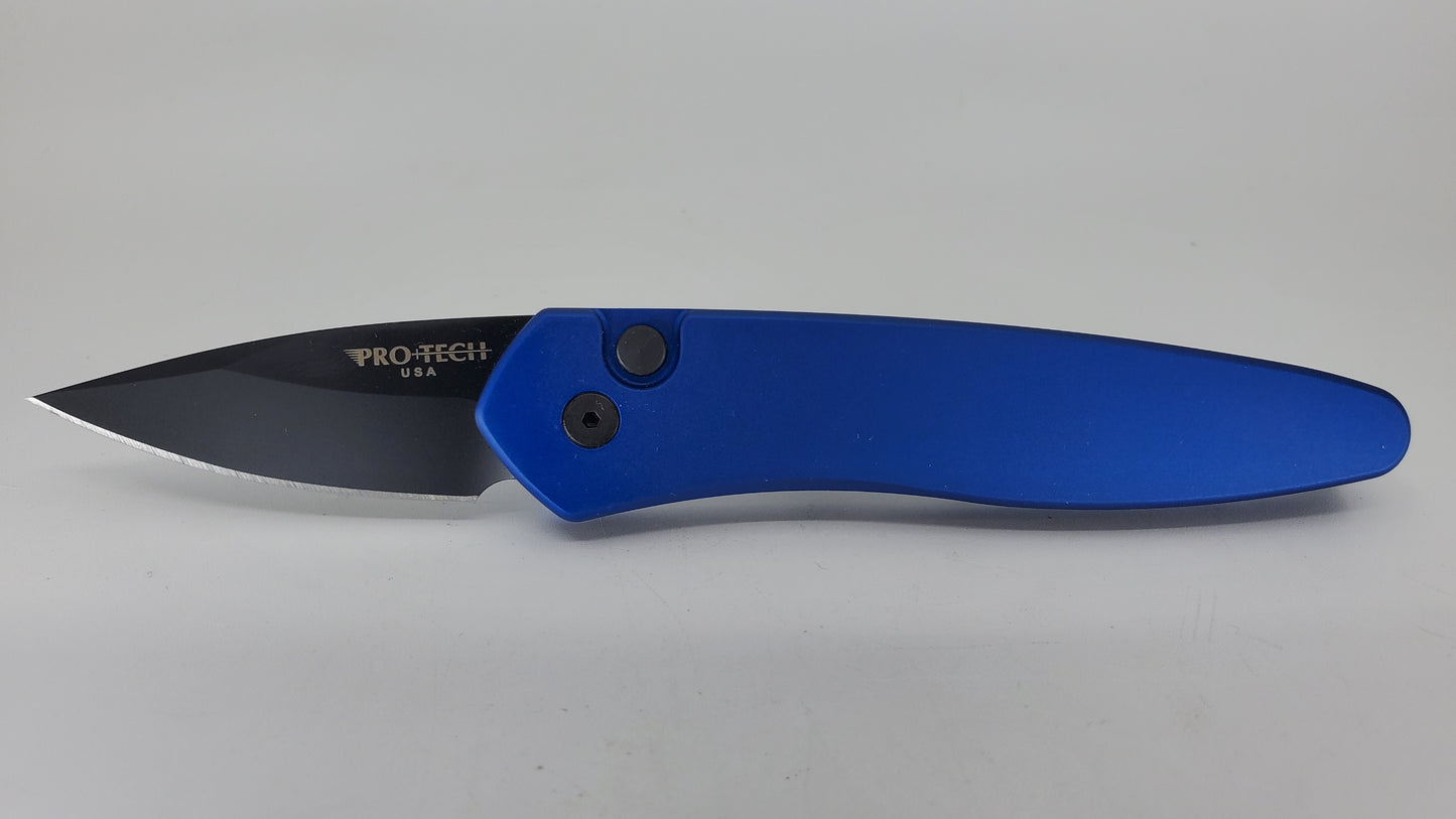 Protech Half-Breed Blue w/ Black DLC S35vn Auto Folding Knife