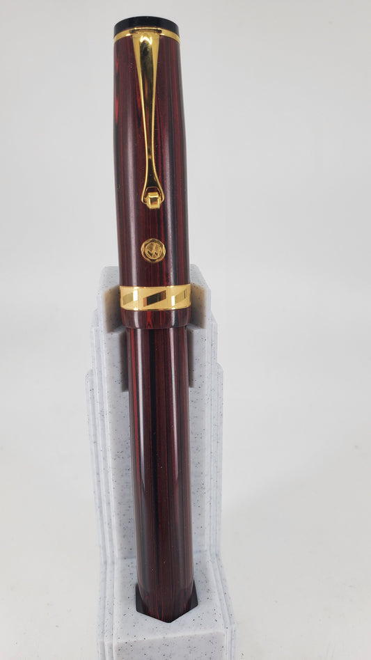 *Consignment* Wahl Eversharp Rosewood Ebonite Fountain Pen 18k Medium Gold Nib