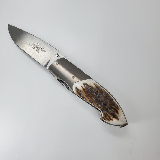 Viper Endless Stag Horn handle 440A Blade Liner Lock Folding Knife