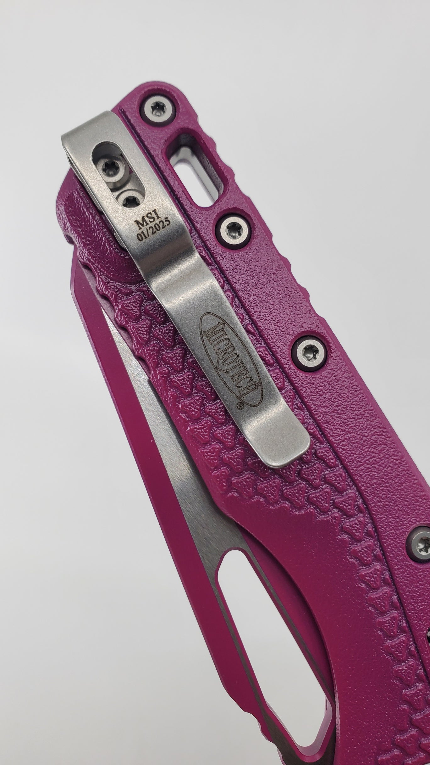 Microtech MSI S/E Tri-Grip Sangria Cerakote Folding Knife