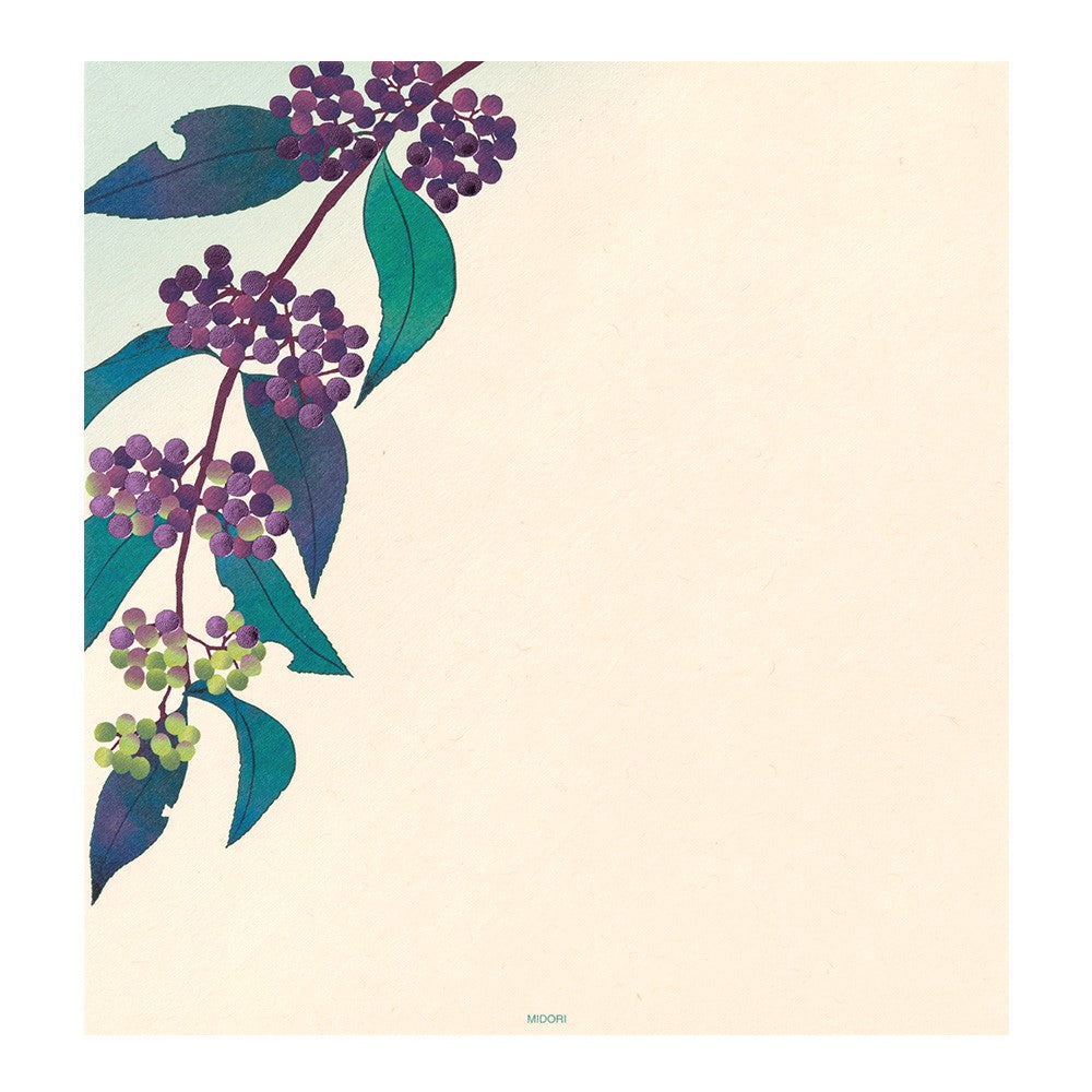 Midori Letter Pad 143 Foil Stamping Japanese Beauty Berry