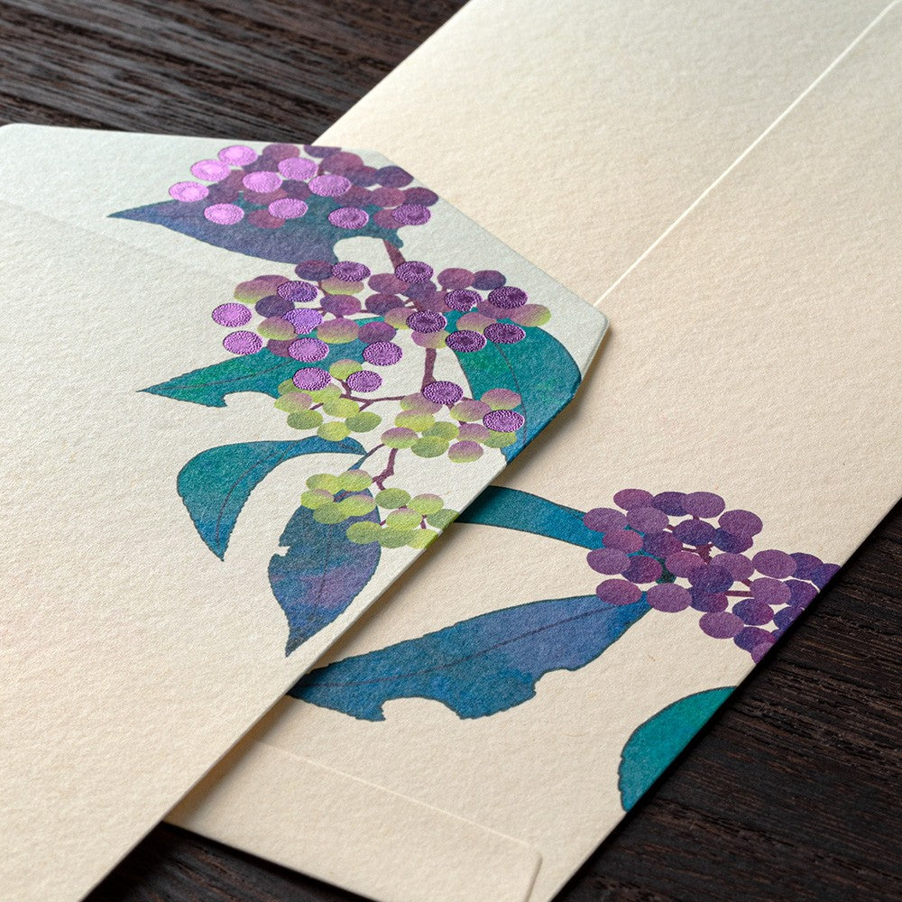 Midori Envelope 144 Foil Stamping Japanese Beauty Berry