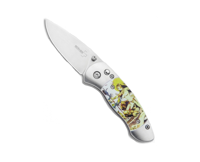 Boker Gordito Frazetta Ghoul Queen Button Lock Folding Knife