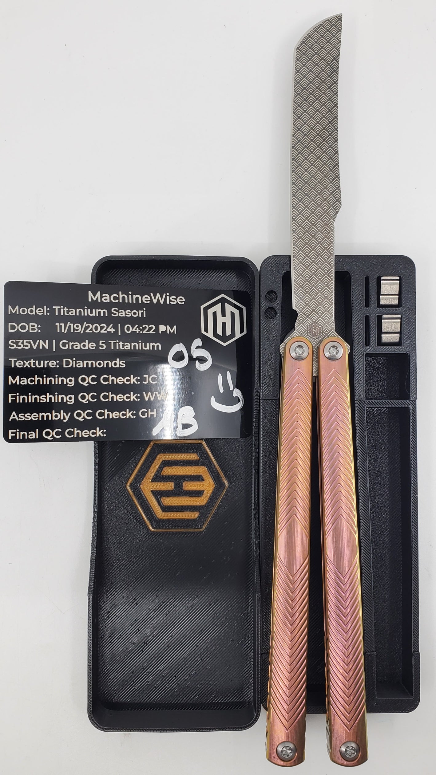 Machinewise Tottori Penchetta 2nd Special Edition Art Deco Handle Milling Balisong