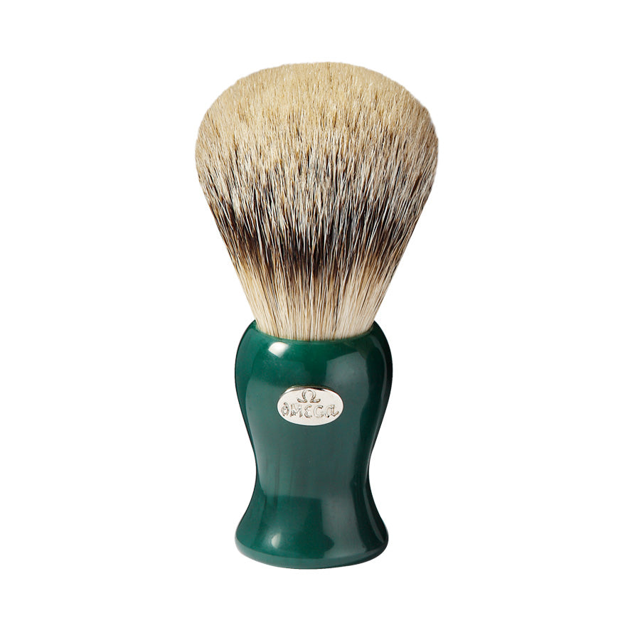 Omega 6208 Super Badger Hair Shaving Brush Green handle