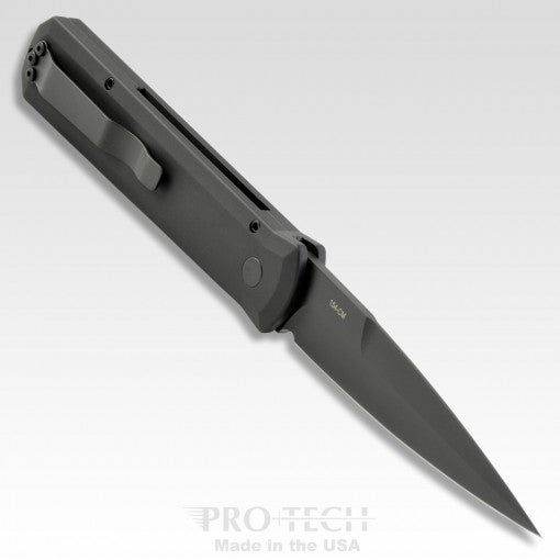 Protech Godfather Swat Black Handle Black Blade Auto Folding Knife