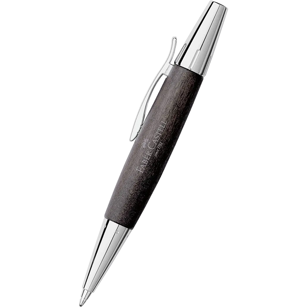 Faber-Castell E-Motion Black w/ Silver Ballpoint Pen