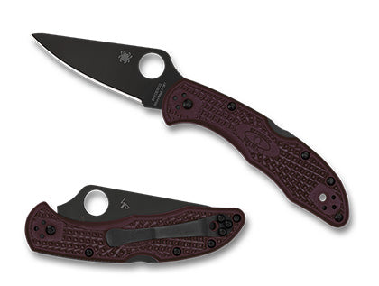 Spyderco Delica 4 Burgundy Black Micro-Melt Blade Backlock Folding Knife