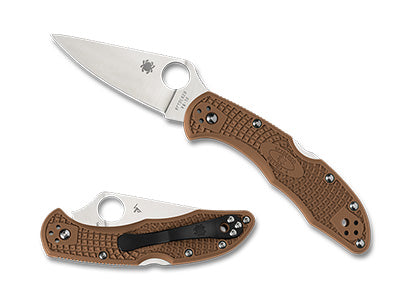 Spyderco Delica 4 Brown Back Lock Folding Knife