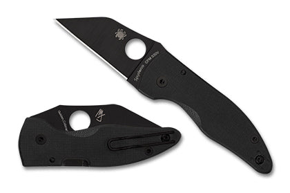 Spyderco Micro Jimbo Black G-10 Black Blade Folding Knife