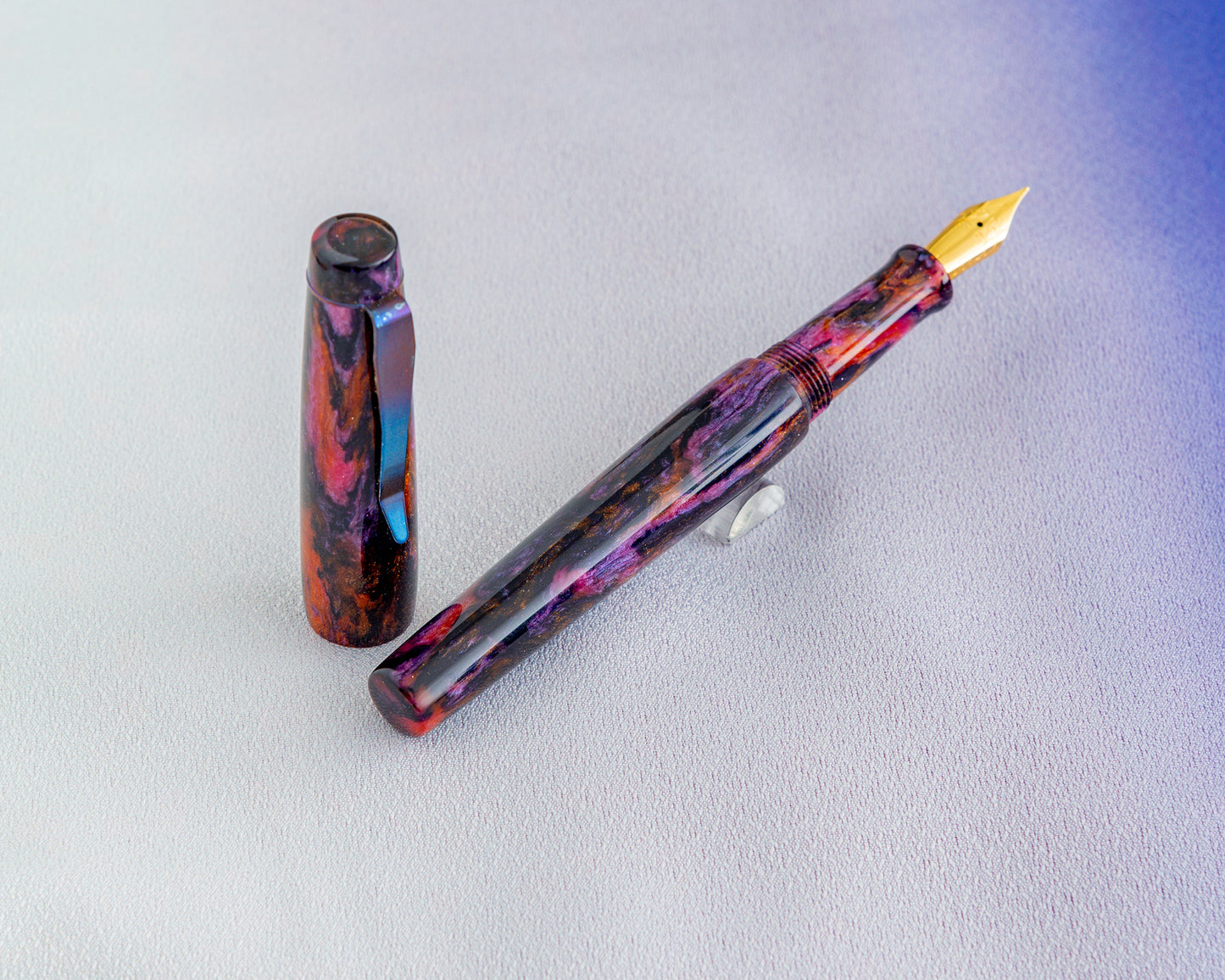 Rhys' Pieces Custom Fountain Pen - "Night.Shade" DiamondCast