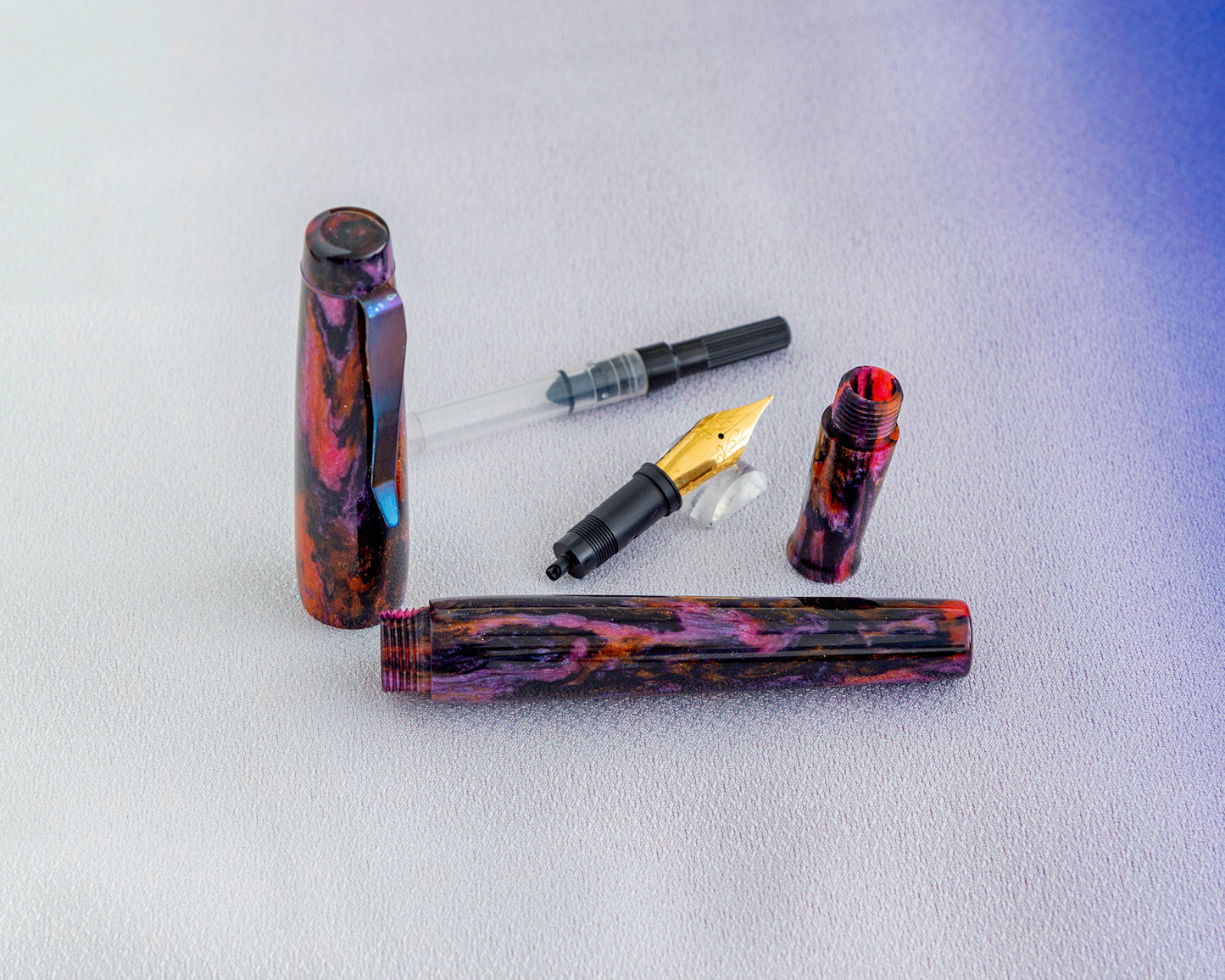 Rhys' Pieces Custom Fountain Pen - "Night.Shade" DiamondCast