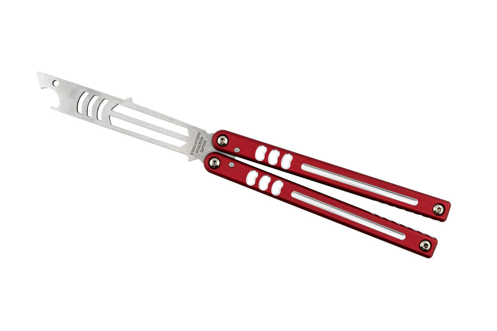 Squid Industries Mako V5 Dual-Tone Red Bottle Opener Balisong Trainer