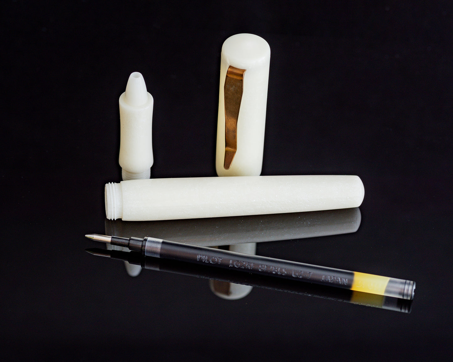 Rhys' Pieces "Pearl Clouds" Custom Handmade Rollerball Pen