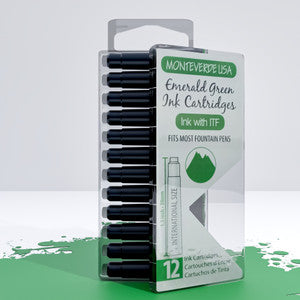 Monteverde 12pk Ink Cartridges Fits most Fountain Pens