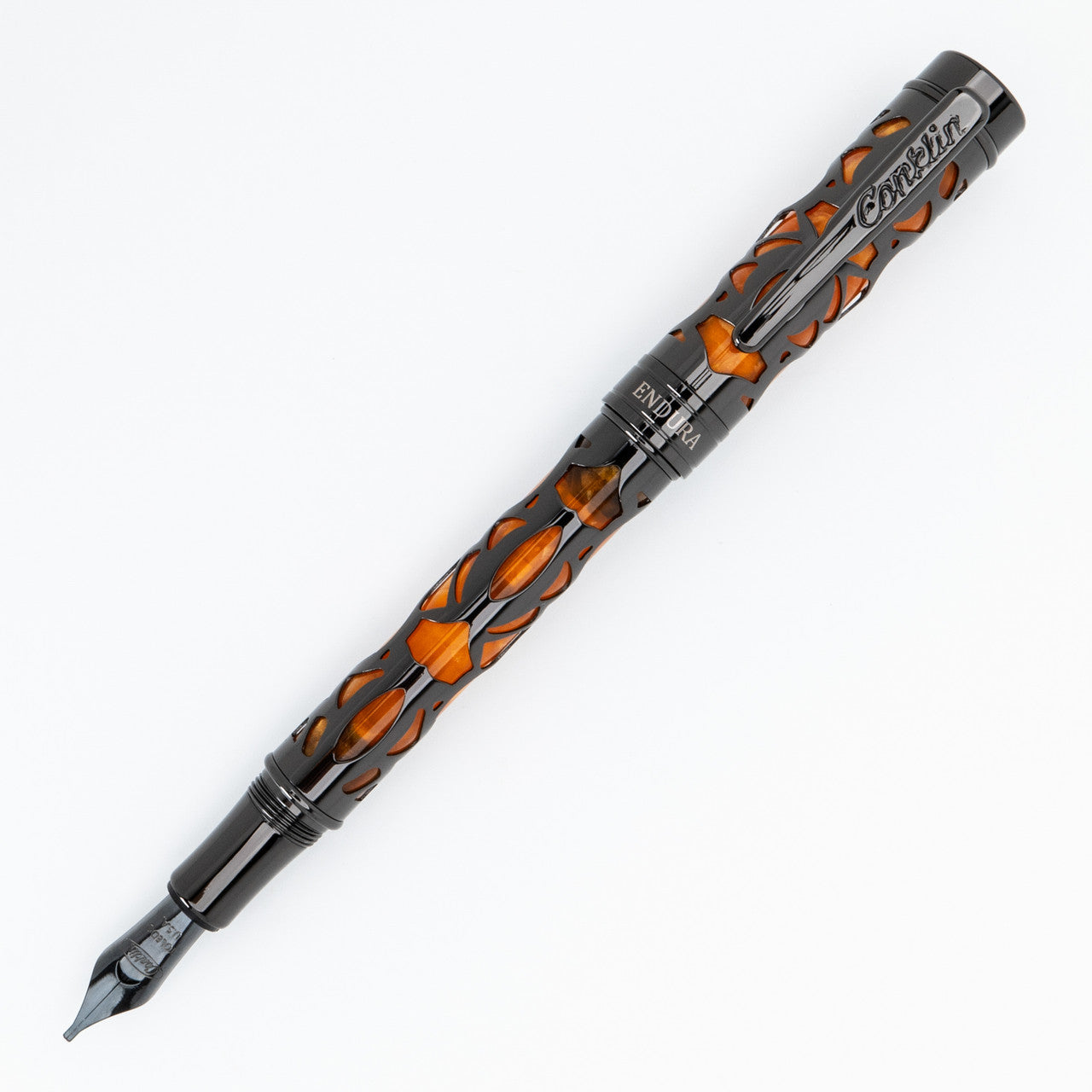 Conklin Endura Deco Crest Orange / Gunmetal Fountain Pen