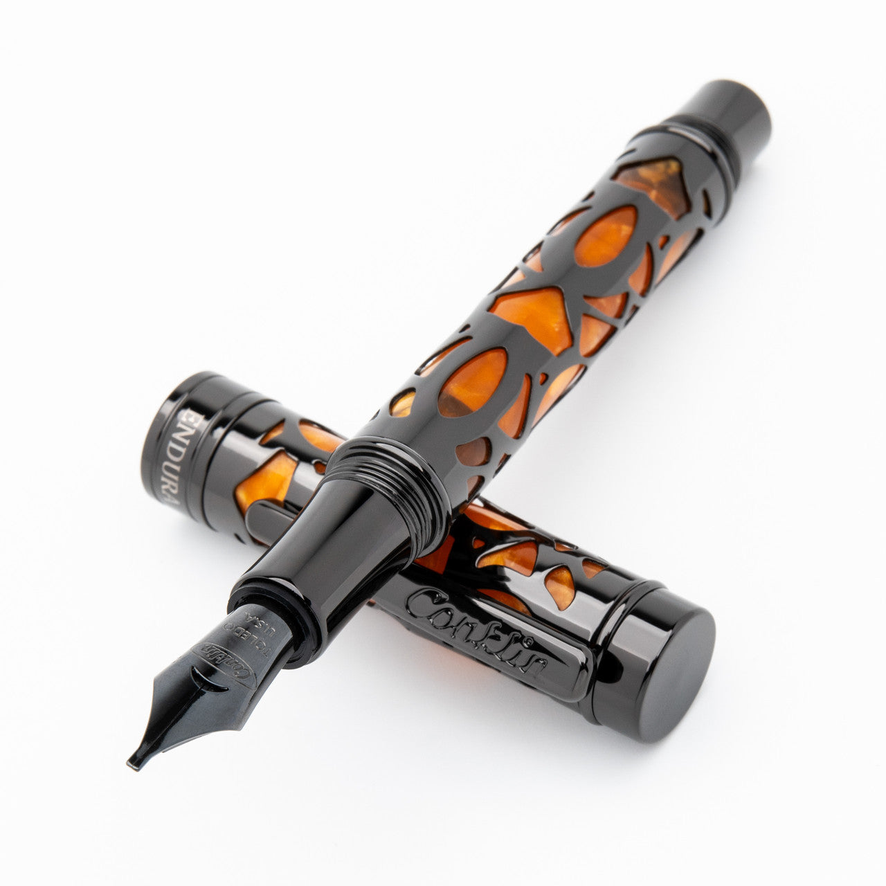 Conklin Endura Deco Crest Orange / Gunmetal Fountain Pen