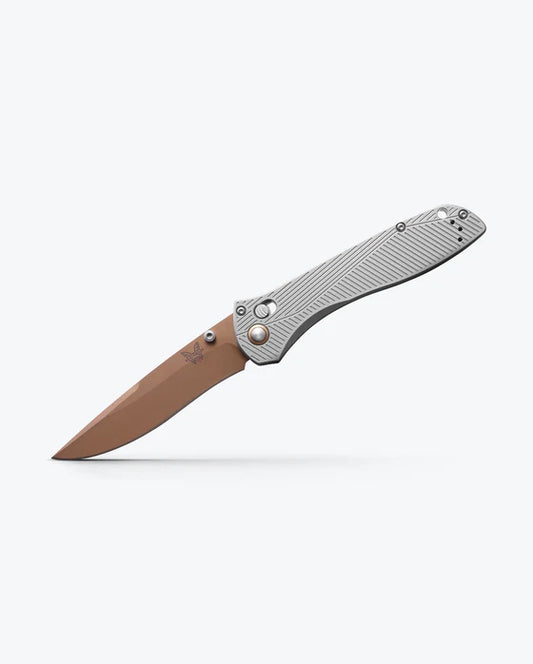 Benchmade Seven Ten Gray Aluminum Recurve Folding Knife