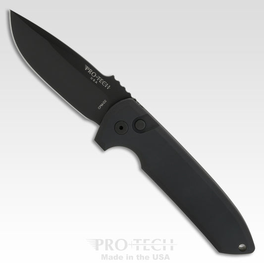 Protech Rockeye Auto Solid Black Handle DLC Black CPM-D2 Blade