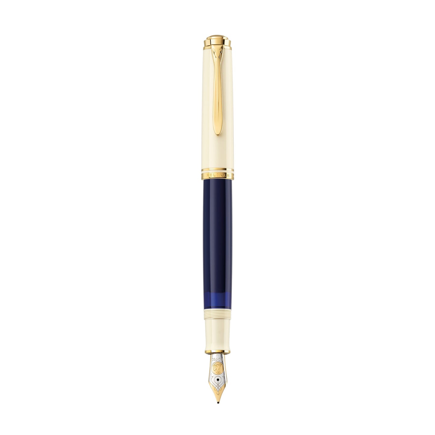 Pelikan M800 Cream Blue Fountain Pen 18k Gold Nib