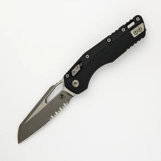 Microtech MSI Tri-Grip Polymer Black Apocalyptic Partial Serrated Folding Knife