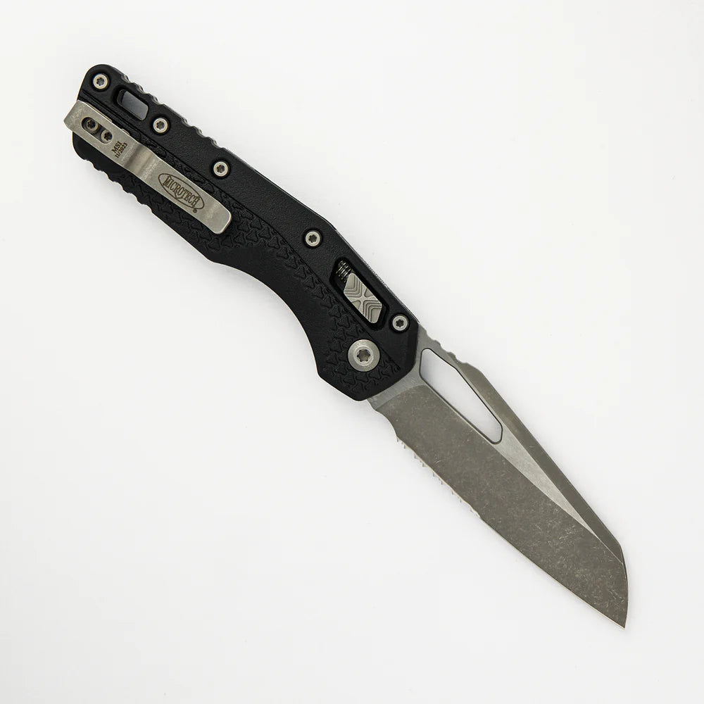 Microtech MSI Tri-Grip Polymer Black Apocalyptic Partial Serrated Folding Knife