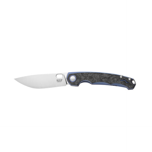 MKM Eclipse Blue Titanium Frame Dark Matter Black Carbon Fiber Inlay Liner Lock Folding Knife