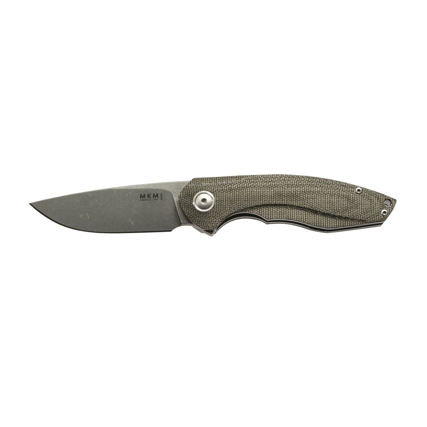 MKM Timavo Green Canvas Micarta Liner Lock Folding Knife