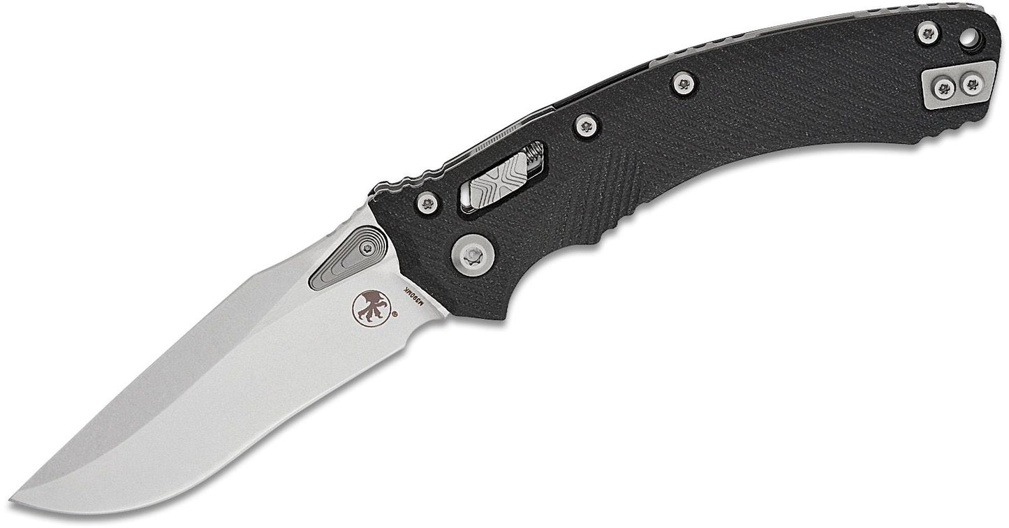 Microtech Amphibian Ram-Lok S/E Fluted G10 Black Stonewash Folding Knife