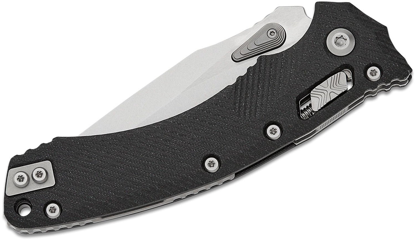 Microtech Amphibian Ram-Lok S/E Fluted G10 Black Stonewash Folding Knife