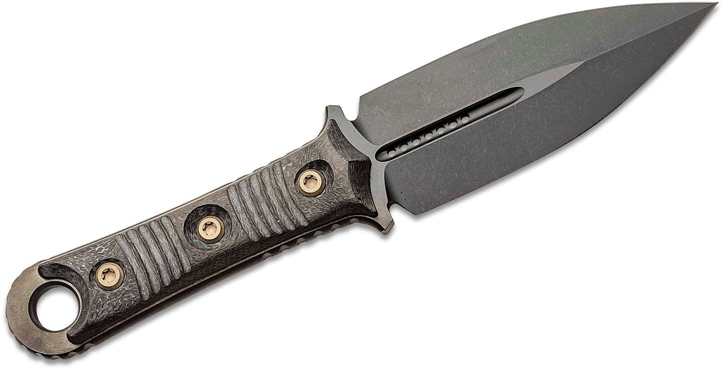 Microtech SBD Double Edge Carbon Fiber Handle DLC Standard Fixed Blade