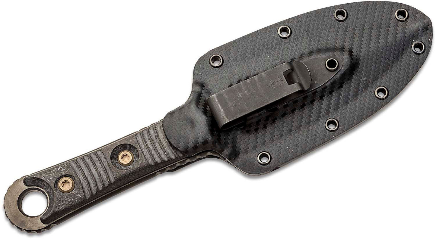 Microtech SBD Double Edge Carbon Fiber Handle DLC Standard Fixed Blade