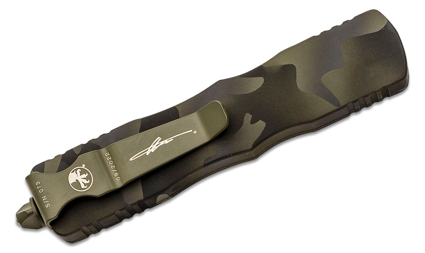 Microtech Dirac D/E Coyote Camo Full Serrated Out the Front Knife